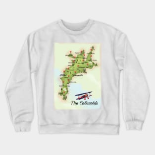 Cotswolds England travel map Crewneck Sweatshirt